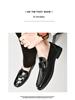 Herrvår läderloafers med metallspänne - Slip-on Business Casual Större Storlekar Körskor