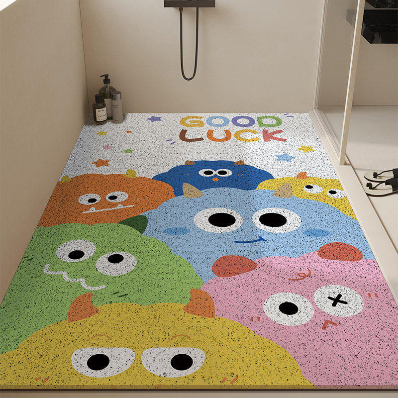 Bathroom Floor Mat Cartoon Wind Silk Ring Non-Slip Mat Shower For The Elderly And Children Bath Floor Mat Anti-Drop Mat Can Be