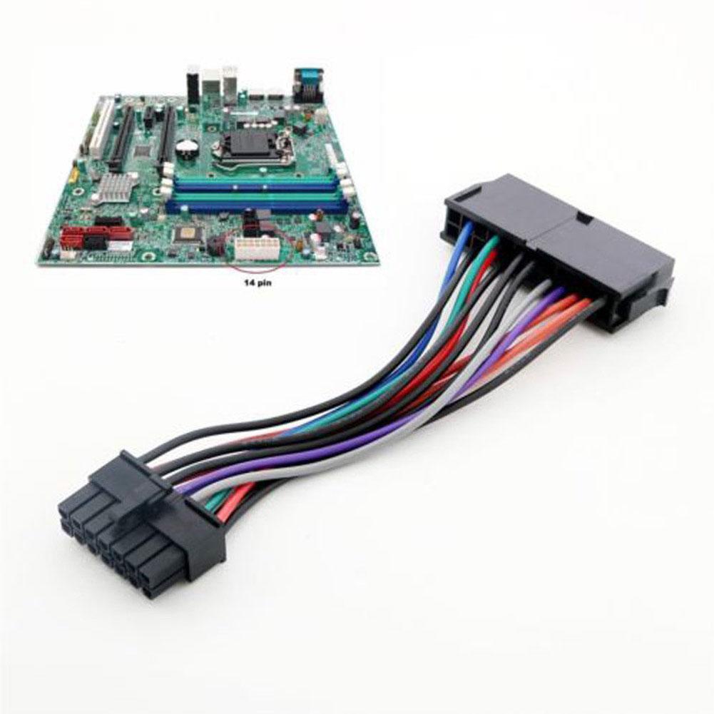Durable 24 Pin to 14 Pin Main Power Supply Adapter Cable for Male Adapter to Female