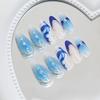 Three-dimensional Wave Star French Wearable Armor 24 Pieces Press On Nails