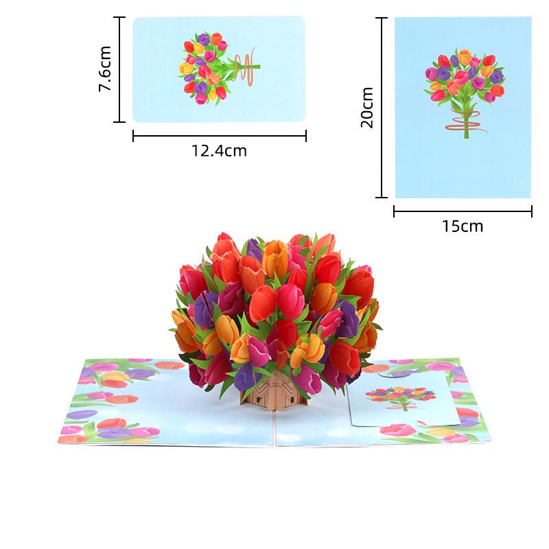 Popular 3D Handmade Christmas Bouquet Greeting Card