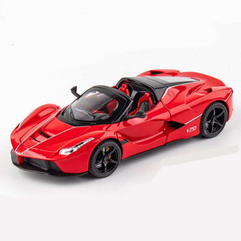 AAYG1 1:24 Laferraris Alloy Sports Car Model Diecasts Metal Toy Racing Vehicles Car Model Simulation Sound Light Collection Kids Gifts