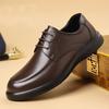 Male Business Formal Wear Casual Shoe Men Breathable Lace Up Leather Shoes Black Soft Leather Soft Bottom Spring Best Man Homme