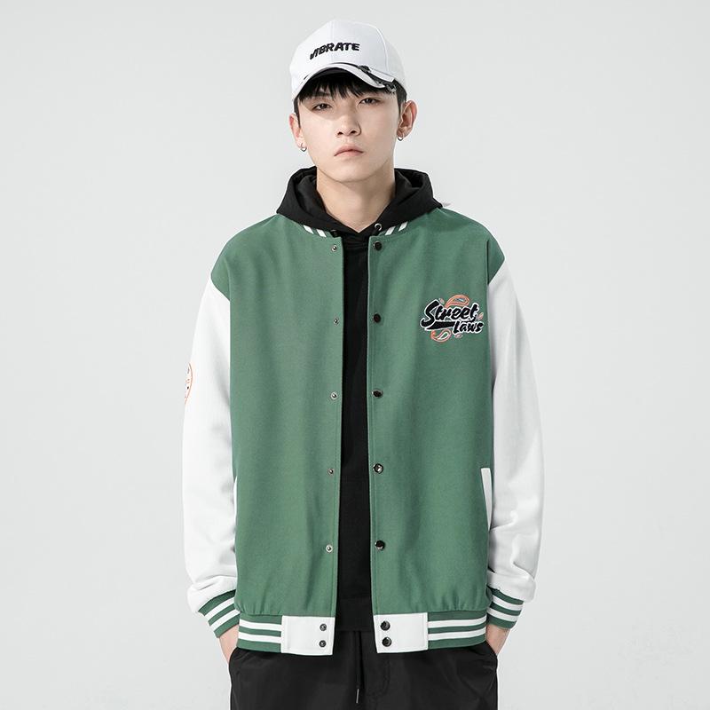 Flying Jacket Jacket Men's Baseball Jacket Cardigan Sweater Round Neck