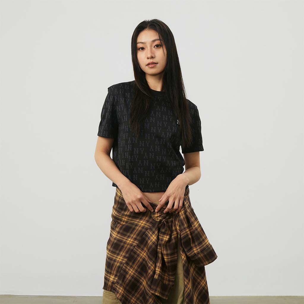 New MLB MONOGRAM Collection New York Yankees Regular T Shirt Women's Black 3FTSMA143-50BKS