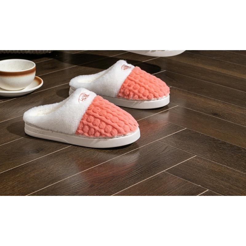Anti-slip Shoes for Indoor Warmth, Thick-soled Fleece, and Cotton Slippers for Women To Wear Outside