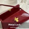 Fashi Flap Decor Vintage Underarm Bag Solid Color PU Small Square Shoulder Bag Versatile Simple Tote Bag Dating