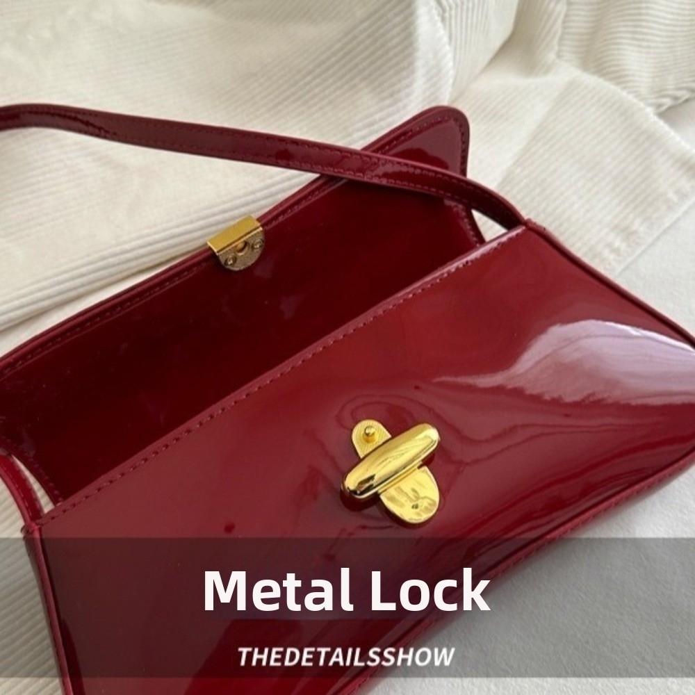 Fashi Flap Decor Vintage Underarm Bag Solid Color PU Small Square Shoulder Bag Versatile Simple Tote Bag Dating