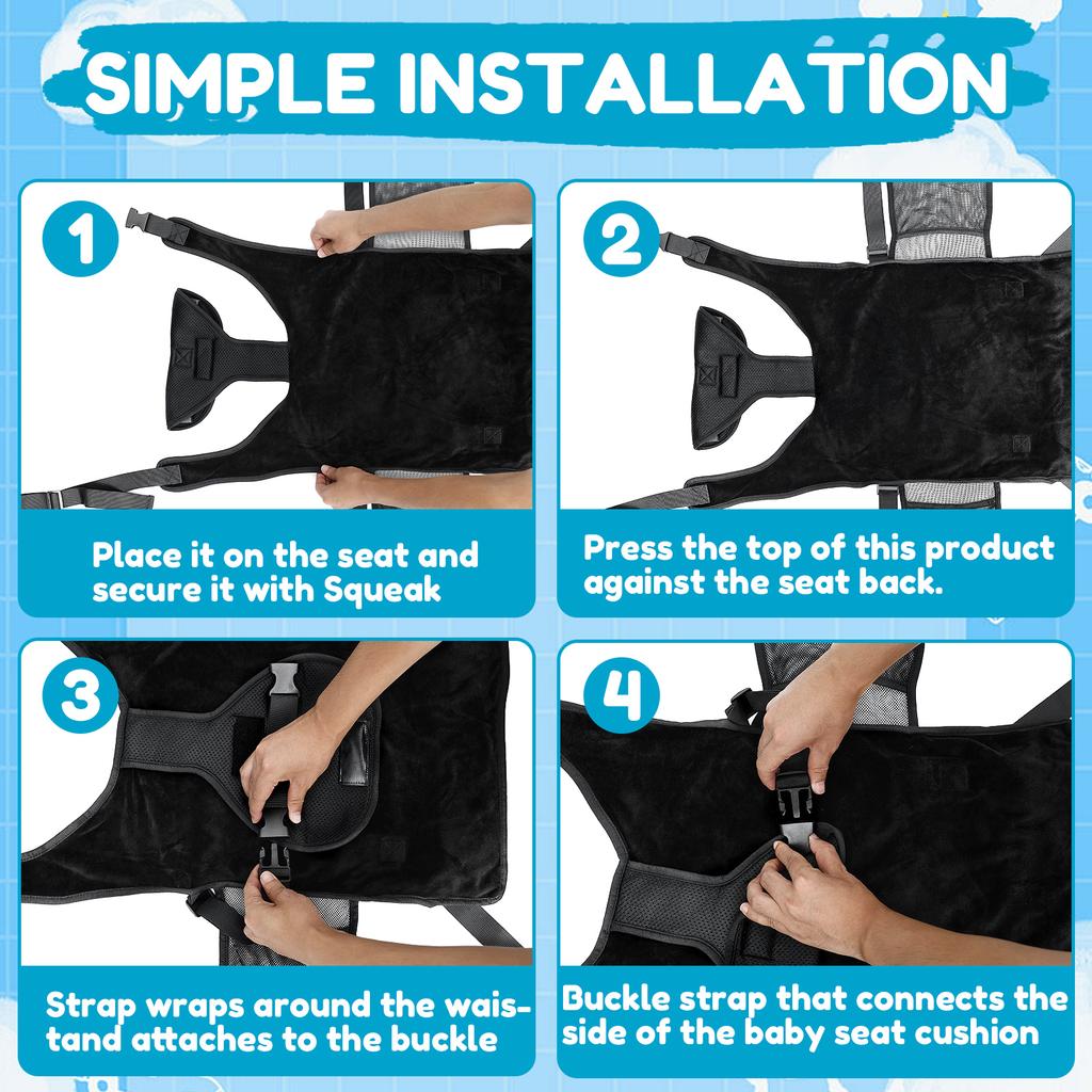 Toddler Airplane Bed Polyester Portable Baby Airplane Seat Extender with Side Mesh Pocket Comfortable Foldable Baby Air Hammock