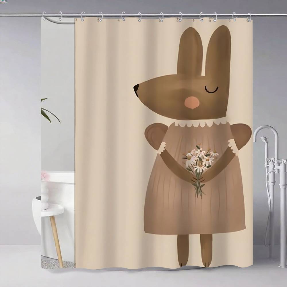 

Funny Leopard With Party Hat Shower Curtain Machine Washable All Season Waterproof Privacy Protection Animal Design Modern W60H190(CM)-1 Pcs