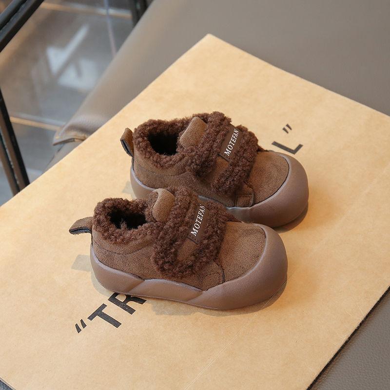 Baby girl snow boots 2025 winter new children's velvet cotton shoes children's toddler shoes girls soft-soled thermal shoes