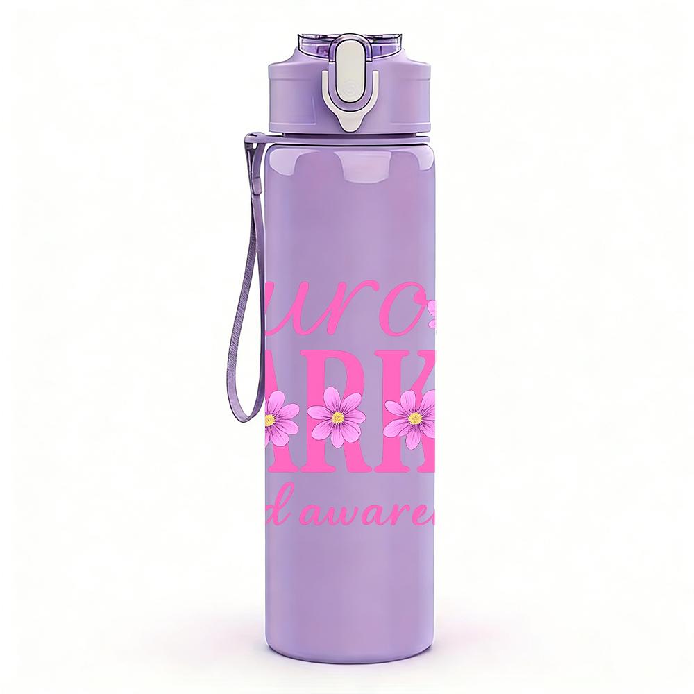 1PC Neuro Sparkly Awareness Graphic,750ml Color Plastic Sports Water Bottle,Leakproof Flip Straw Lid,Suitable for Sports Office Home Use