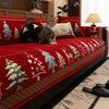 Chenille Christmas Sofa Mat Cover Christmas Tree Deer Pattern Sofa Covers Anti-Slip Fully Covered Sofa Covers Fabric S186