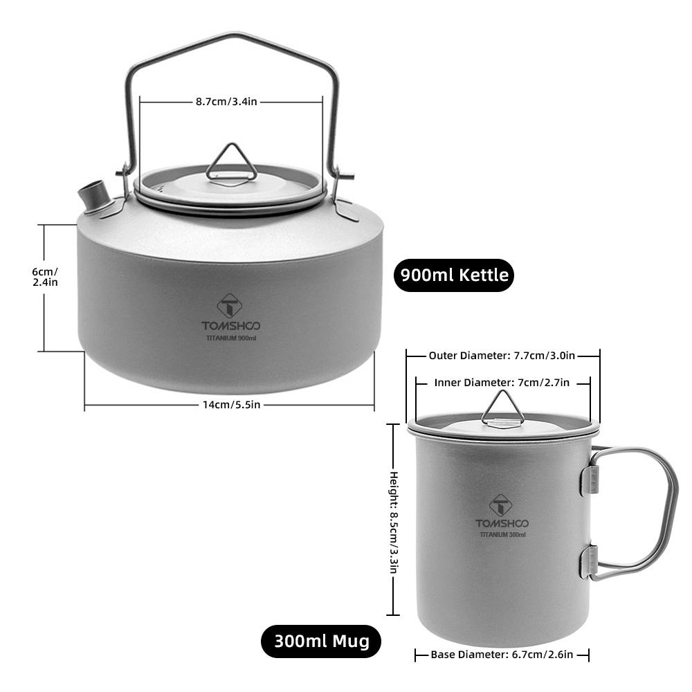Camping vannkoker og reisekrussett Camp vannkoker for kokende vann Campingkopp og metallkopper til