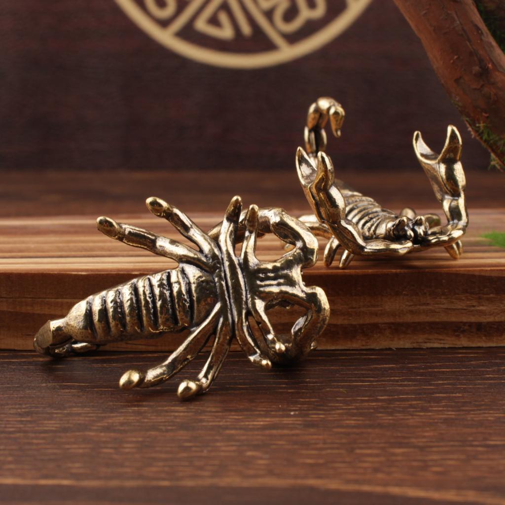 Brass Ornament Horizontal Wealth Pen Holder Scorpion Living Room Desktop Office Desk Home Decoration Gift Copper Craft Ornament
