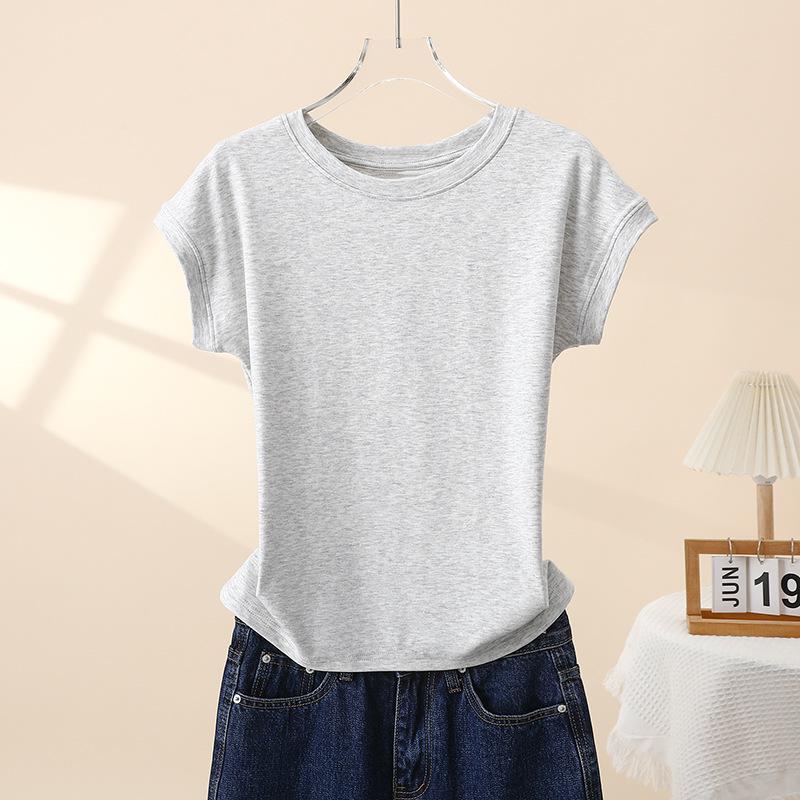 

European-Style Women s Batwing Sleeve T-Shirt - Summer Fashion, Simple Slimming Design 2XL [70-80 kg]