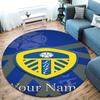 Leeds United Custom Name Round Area Rug,Carpet Rug for Living Room Bedroom Sofa Playroom Decor,Non-slip Floor Mat