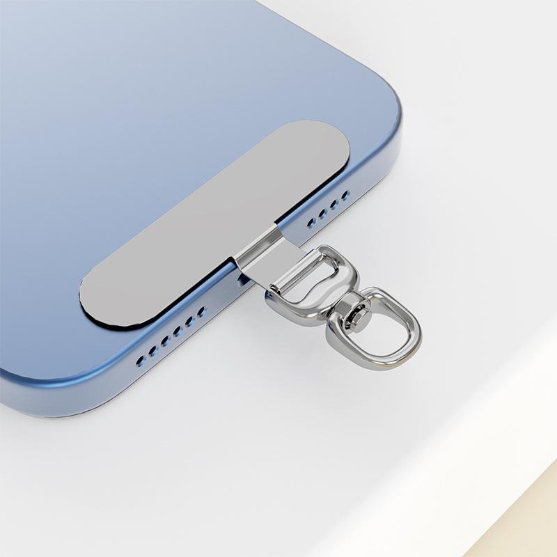 360 Degree Rotating Mobile Phone Lanyard Gasket Cloth Connecting Piece Mobile Phone Case Chain Metal Hanging Piece Card with Buckle Clip