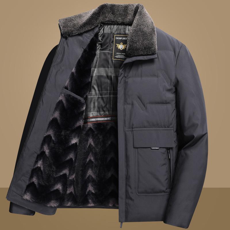 

Grandpa s Thickened Winter Down Jacket for Ages 50-60 180/XL (125-140 jin)