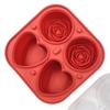 Large Pink 4-Cavity Rose Ice Ball Mold