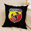 AAbarth Scorpion Logo Cushion Cover Silky Short Plush Invisible Zipper Dustproof Sofa Pillow Case For Home Decor