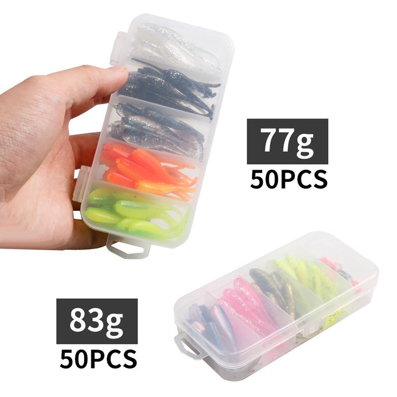 50 Stück Weichköder Set Verschleißfest Künstlich Reflektierende Pailletten Angelköder Für Karpfen Barsch Zander