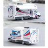 1/32 Alloy Diecast Touring Car Model Toys 3 Doors Opened Sound Light Campervan RV Trailer Vehicles Childrens Toy Gift Collection