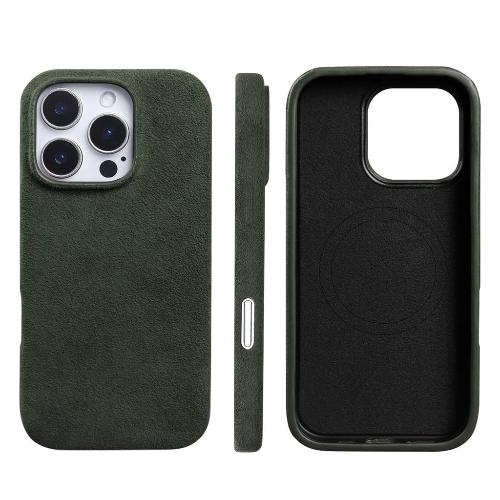 Magnetic Alcantara Suede Phone Case for iPhone 17 Pro Max Air 17 16 Pro 15 14 Plus 13 12  All-inclusive Wireless Charging Cover