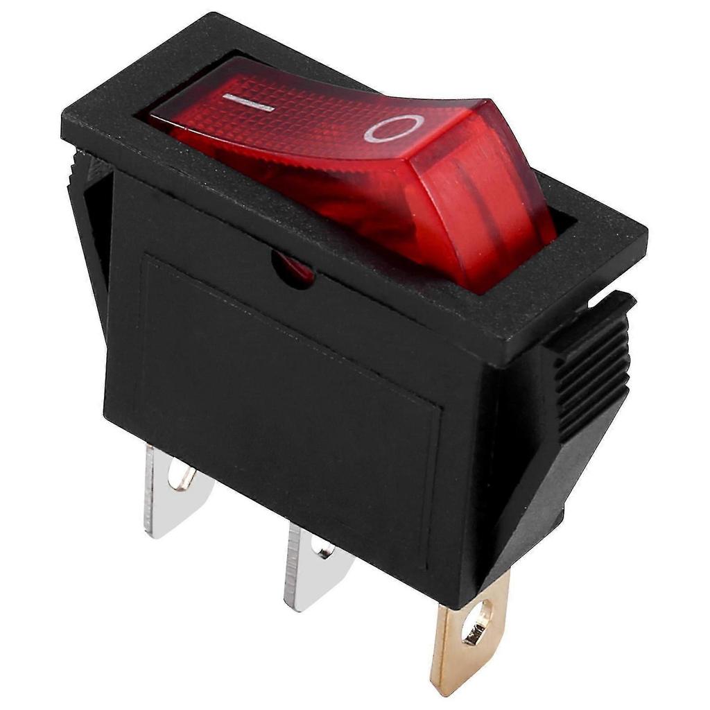 Illuminated On Off Toggle Switch Bipolar 28x10mm 250V 15A Red 3 Terminals Compatible with Multiple Brands Electrical Appliances