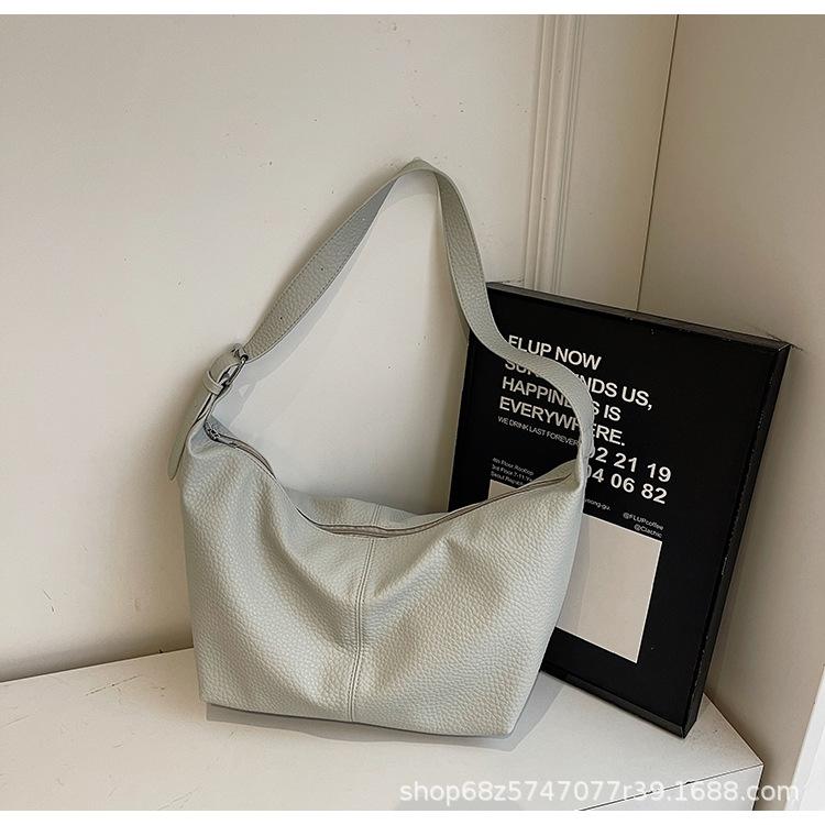 Simple Commuter Underarm Bag for Women 2025 New Retro Large-capacity Tote Bag Casual Solid Color Shoulder Messenger Bag for Women