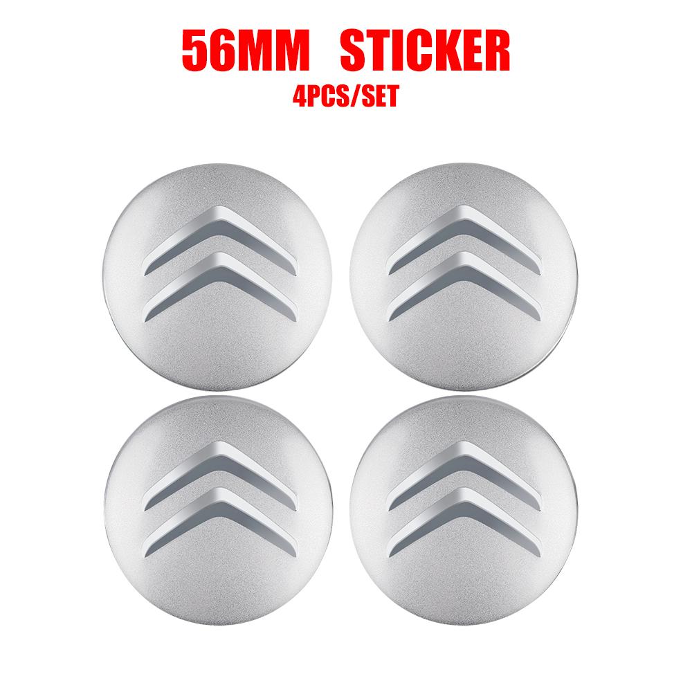 

4 шт. 56 мм Наклейка-значок на центральную заглушку колеса автомобиля для Citroen C1 C2 C3 C4 C-ELYSEE DS DS3 DS4 Berlingo C5 C6 C8 Saxo Автоаксессуары 56mm sticker серебряный