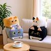 Square Cat Pillow Plush Toy Kawaii Black Cat Cushion Fluffy Soft Stuffed Animal Doll For Kids Home Decor Gift