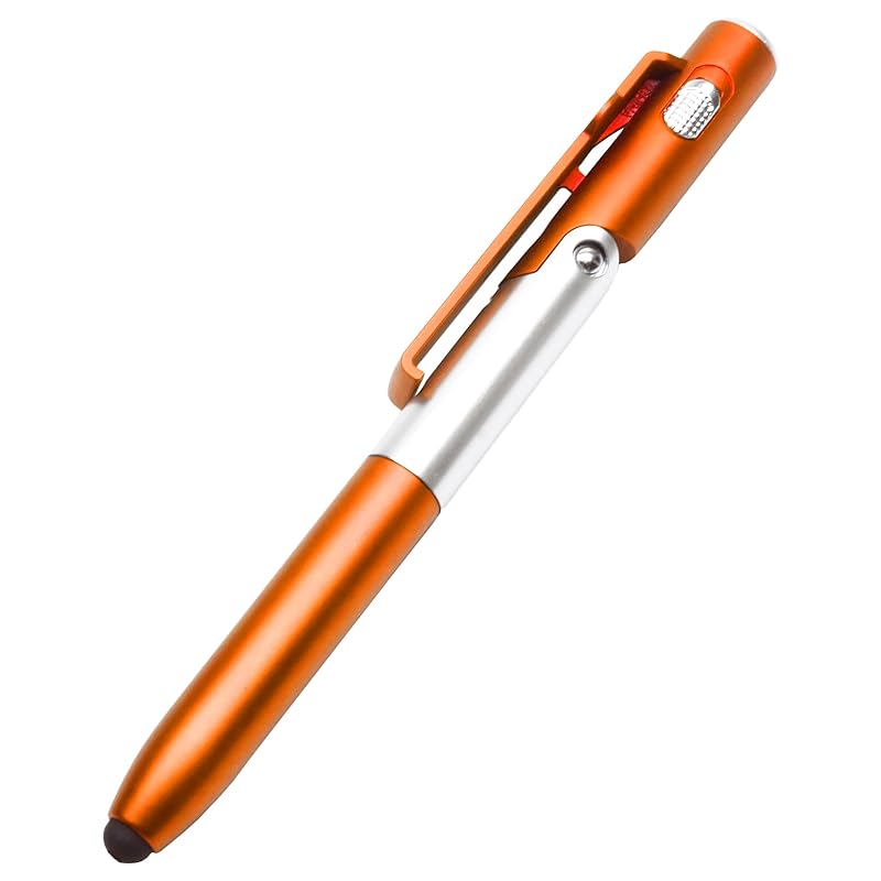 

prendre 4in1 multifunction pen ballpoint pen touch pen LED light smartphone stand stationery writing slim pen light (orange) PR-OREPEN-OR