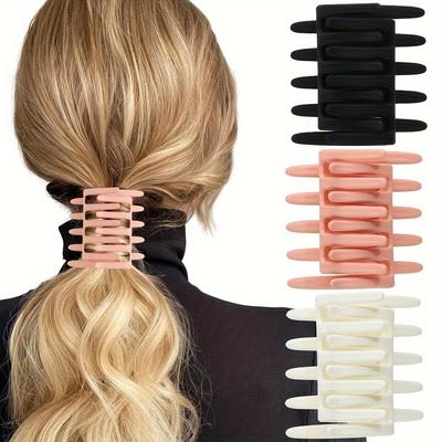 Stylish Women's Cross Ponytail Clip Medium Made of Durable Plastic