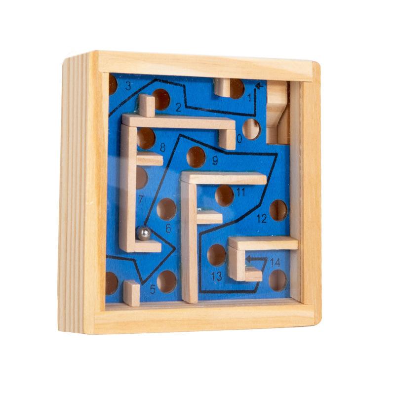 Children's Wooden Labyrinth Ball Balance Concentration Kindergarten Interactive Ball Walking Pocket Game Tabletop Puzzle Toys