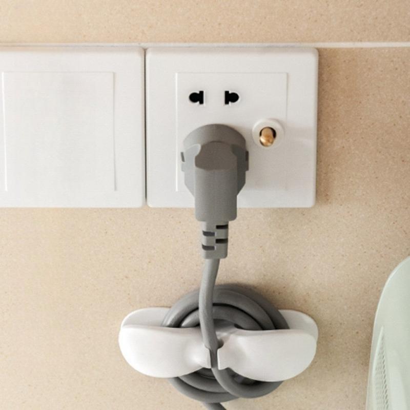 No Punching Wire Holder, Kitchen Storage Cable Clip, Plug, Winding Device, Wall Sticker, Household Power Cord Finishing