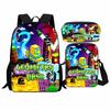 Geometry Dash Student Backpack 3-Piece Set, Geometry Dash Backpack, Shoulder Bag, Pen Bag