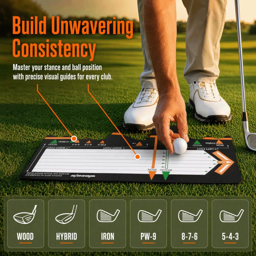 Black‑white Main Body Golf Training Mat 30 × 67 cm Golf Swing Mat Home Golf Training