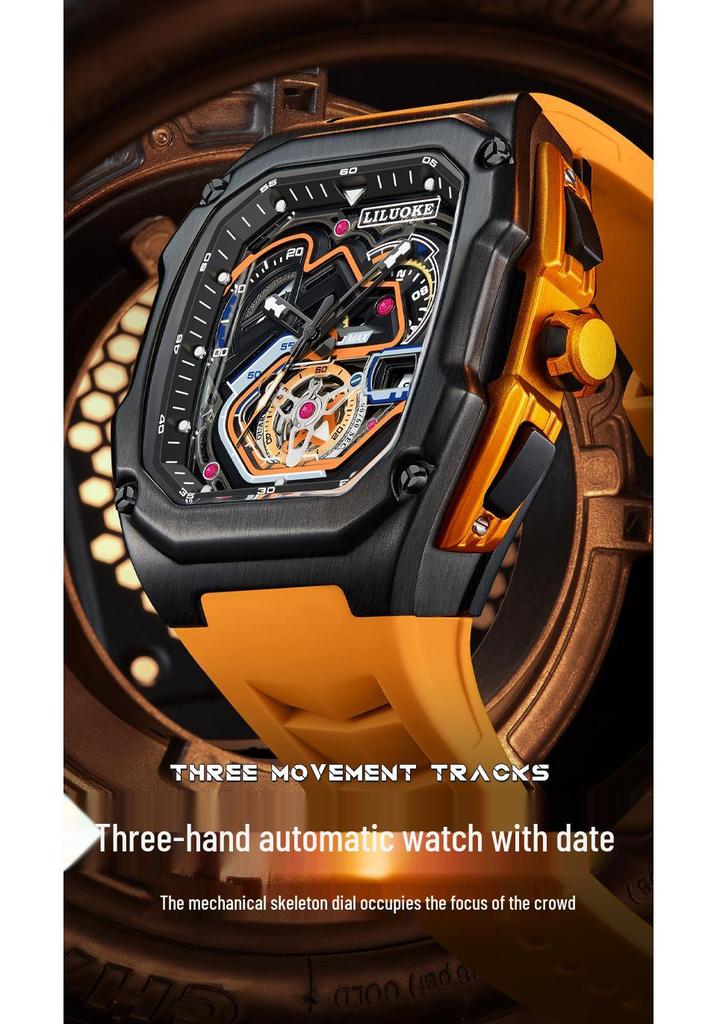 Orologio Sportivo SVJ da Uomo di Alta Gamma Scheletro 3D Luminoso Impermeabile al Quarzo