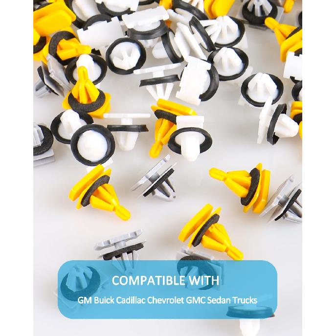 70Pcs Fender Flare Rocker Panel Moulding Clips With Wheel Opening Trim Retainers And Fender Exterior Trim Fastener Rivet Compatible With GM Buick