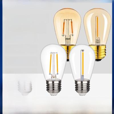 S14 Waterproof LED Edison Filament Bulb, 2700K Warm Light, E27, Energy-Saving ST45 Spare for String Lights