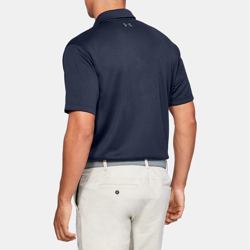 Under Armour Tech Performance Golf Polo Shirt Men Tops Navy-Blue 1290140-410