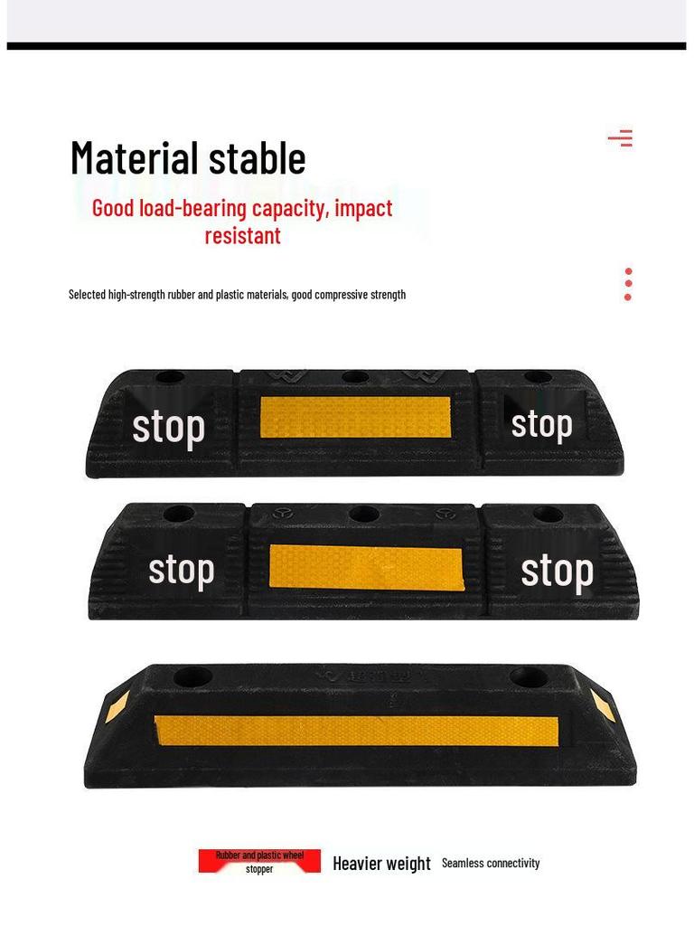 Rubber Car Wheel Chock Stopper: Parking Position Limiter Block