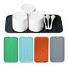Tapis de drainage en silicone à usage multiple, résistant à la chaleur, antidérapant, facile à nettoyer, étanche, comptoir de cuisine, évier, bar, bouteille, tasse, tapis de séchage de la vaisselle
