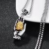 Men's Retro Titanium Steel Buddha Necklace - Versatile Sun Tathagata Pendant for Kids & Adults