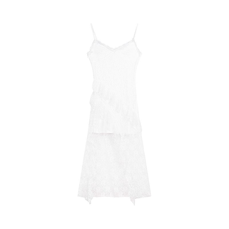 

Camisole Summer Elegant Atmosphere A- line Skirt Lace White L