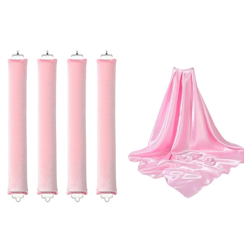 No-Heat Curling Set: Volumizing Waves, 70cm Silk Scarf, Double Hook, Sleep-Friendly Hair Tool