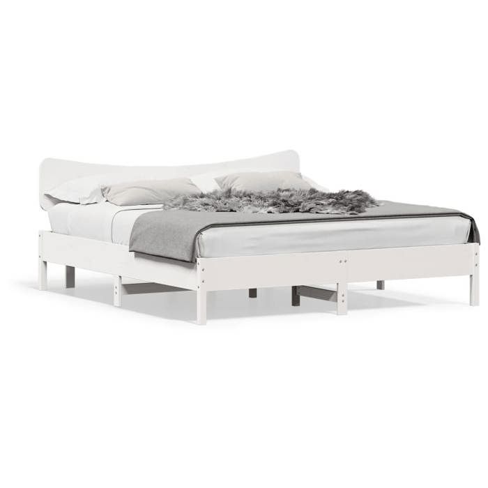 VidaXL Bed Frames Without Mattress White 200x200 Cm Solid Pine Wood, Bed, Bedroom Furniture, Wooden Bed, Bed 3328221