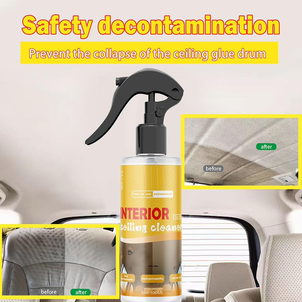 Čisticí prostředek na interiér auta Sametový stropní potah Čisticí prostředek na kožená sedadla Dekontaminační sprej 100 ml