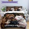 3PC Custom Name Pit Bulls Artwork Bedding Set Printed Bedding Set Duvet Cover Closure Includes 1 Duvet Cover & 2 Pillowcases for All Seasons Bedroom